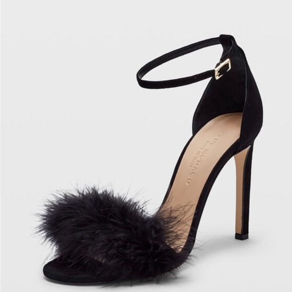 Club Monaco Suede Feather Heels - Picture 1 of 7